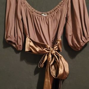 Super cute Bebe crop top with wrap bow